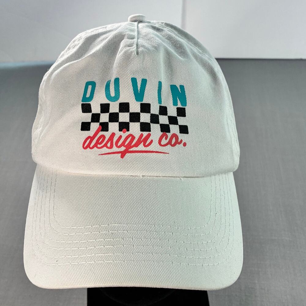 Duvin Design Co Checkered Snapback Hat White Youth Adjustable Cap